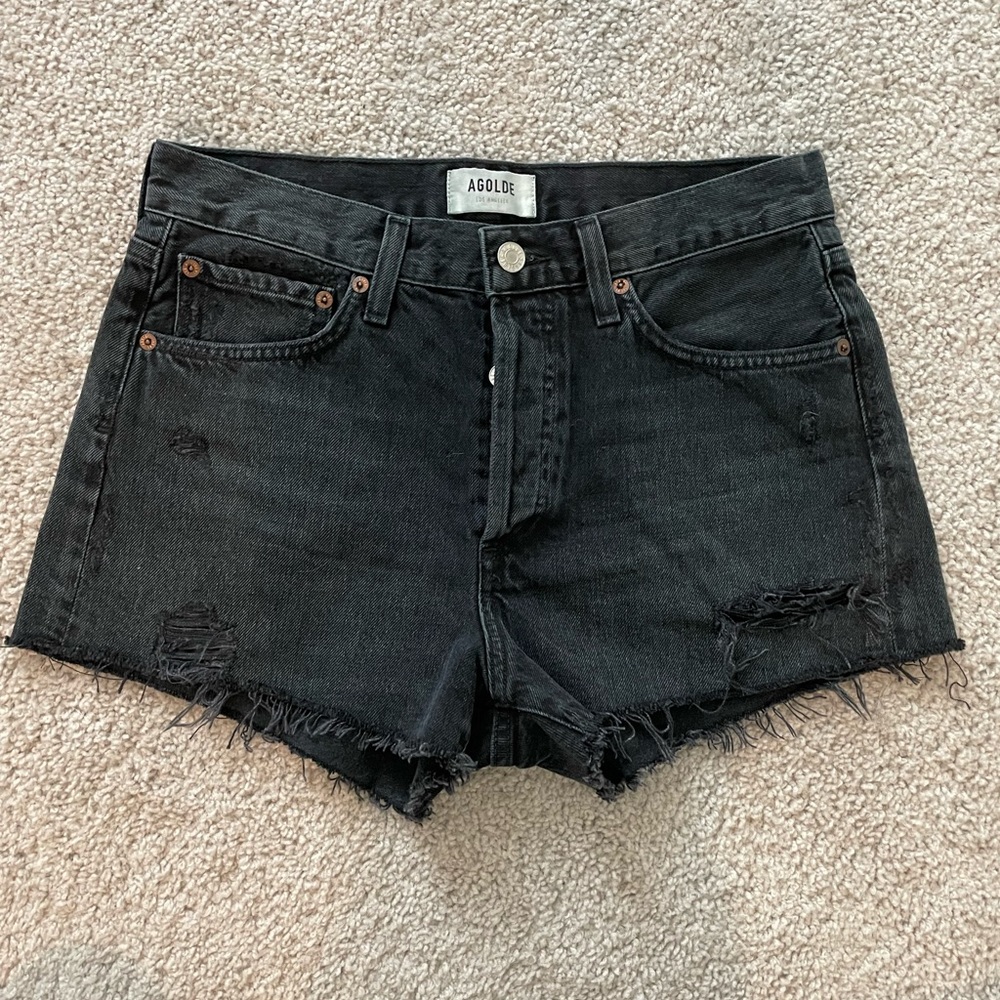 Black Agolde Parker Shorts